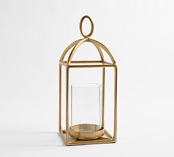 Open Box: Fallon Forged-Iron Outdoor Lantern, Small (18"H) - Brass