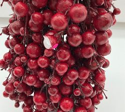 Open Box: Faux Potted Berry Cluster Cone Tree, Mini (18"H) - Red