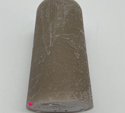 Open Box: Premium Flickering Flameless Wax Pillar Salt Washed Candle, 3" x 6" - Dove