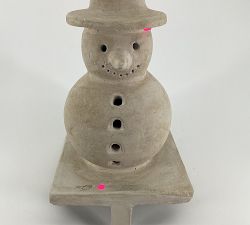 Open Box: Terracotta Snowman Stocking Holder