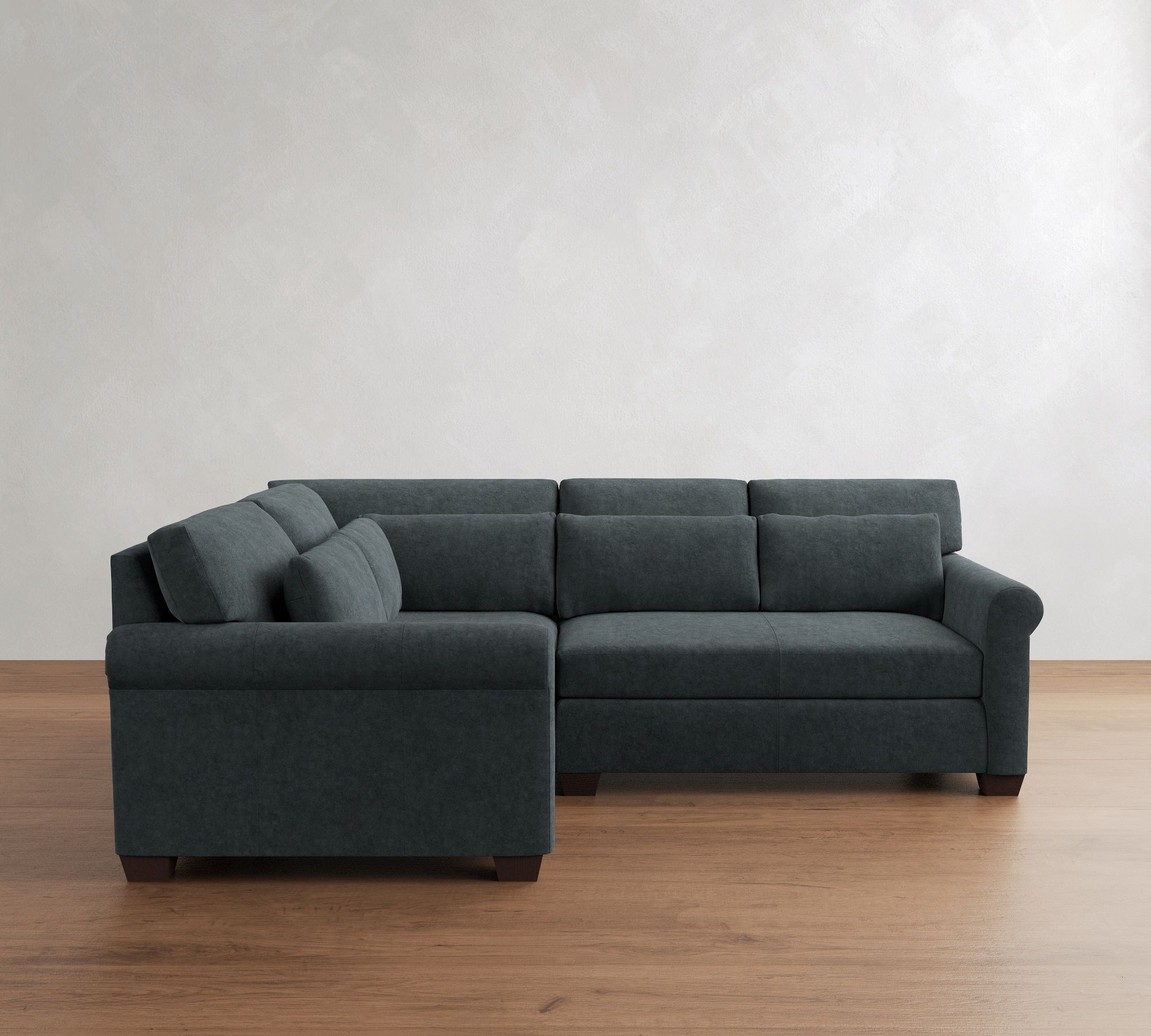 York Roll Arm Deep Seat Leather 3-Piece Sectional (102") - thumbnail 7