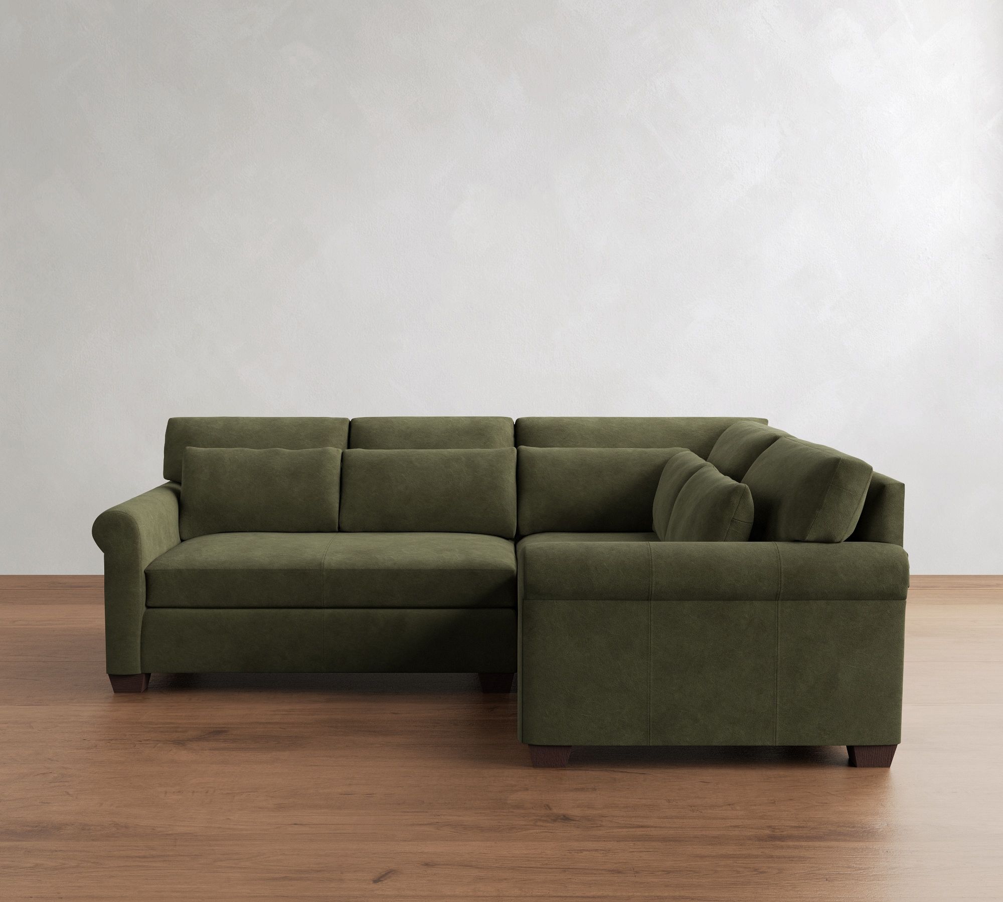 York Roll Arm Deep Seat Leather 3-Piece Sectional (102") - thumbnail 6