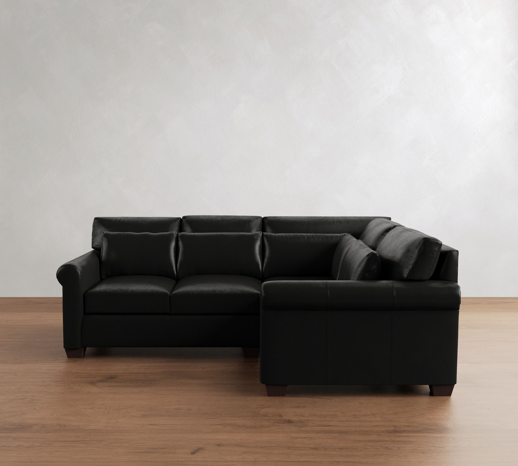York Roll Arm Deep Seat Leather 3-Piece Sectional (102") - thumbnail 5