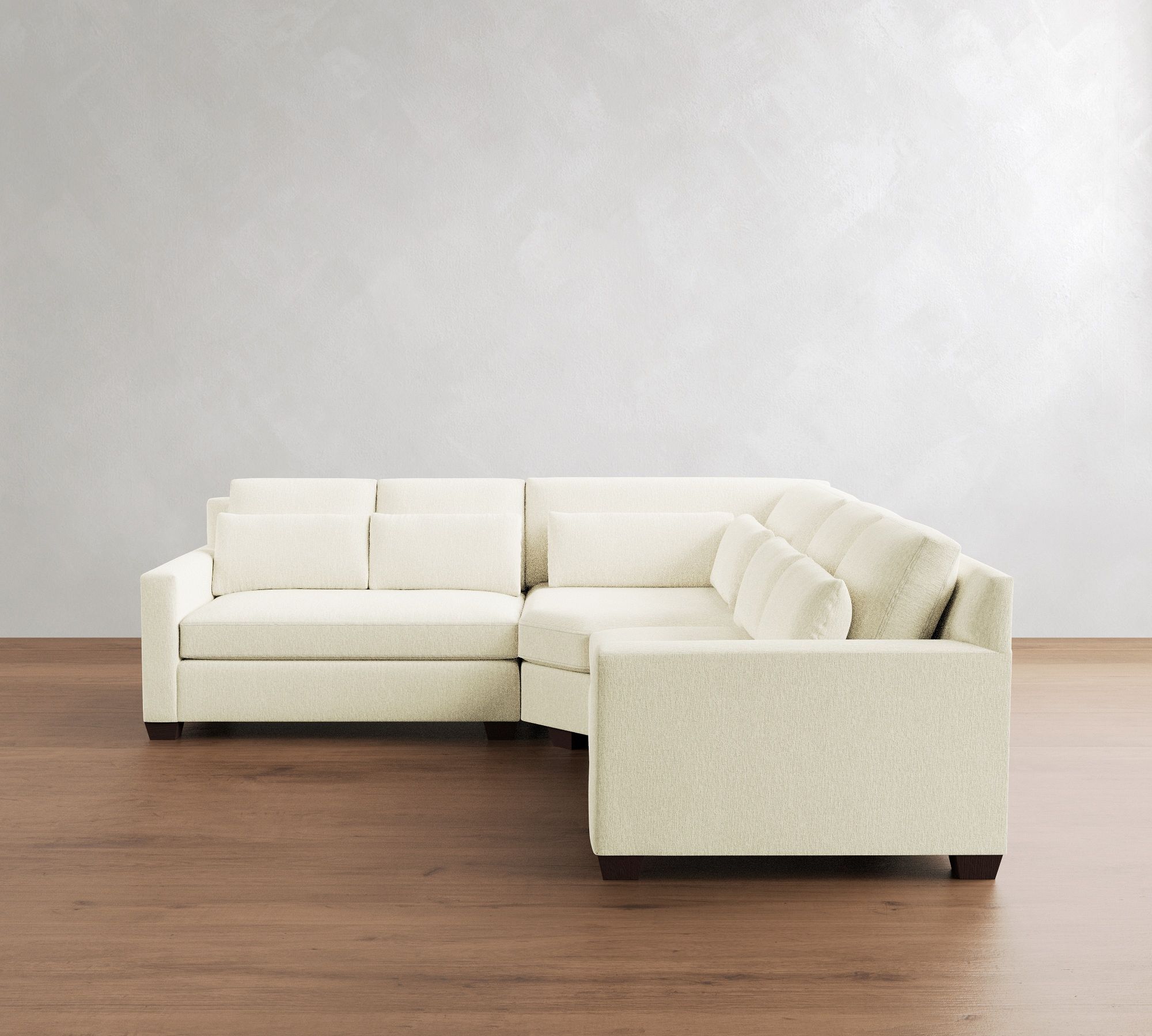 York Square Arm Deep Seat 3-Piece L-Shaped Wedge Sectional (108")