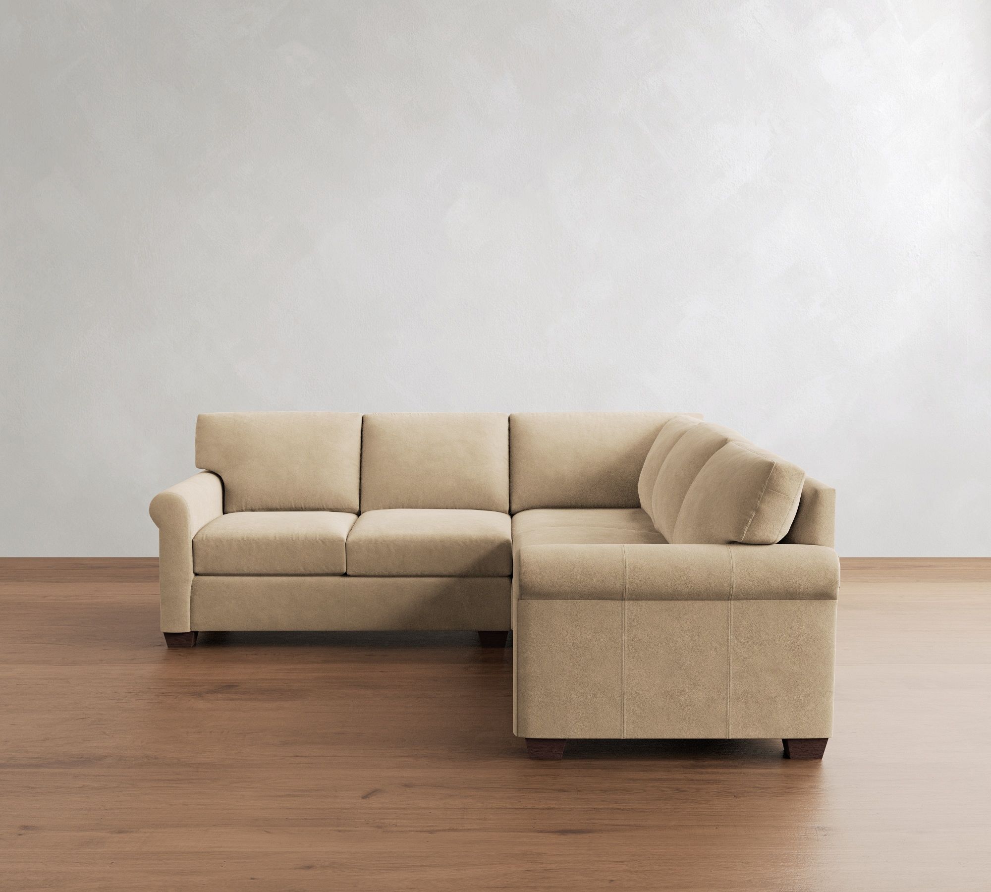 York Roll Arm Leather 3-Piece L-Shaped Sectional (96") - thumbnail 10