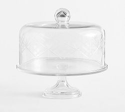 Open Box: Antique Cut Glass Cake Dome &amp; Stand - Clear