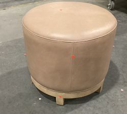 Open Box: Jake Leather Swivel Stool - Churchfield Taupe, Seadrift
