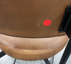 Open Box: Maison Leather Counter Stool (24") - Vintage Caramel, Antique Bronze