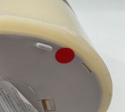 Open Box: Premium Flickering Flameless Wax Pillar Candle, 6" x 10" - Ivory