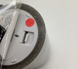 Open Box: Premium Flickering Flameless Wax Pillar Salt Washed Candle, 4" x 4.5" - Loden