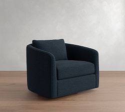 Open Box: Remmy Swivel Chair (39") - Performance Heathered Basketweave Navy