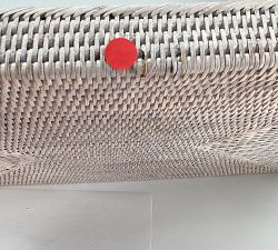 Open Box: Tava Handwoven Rattan Rectangular Serving Tray (21"L x 14"W) - White Wash