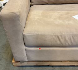Open Box: York Square Arm Leather Grand Sofa (95"), 2x2 - Nubuck Wheat