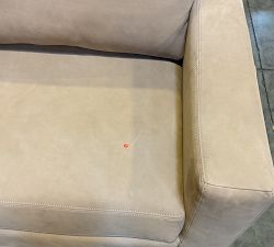 Open Box: York Square Arm Leather Grand Sofa (95"), 2x2 - Nubuck Wheat