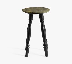 Chris Loves Julia Green Marble Top Accent Table (14")
