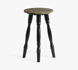 Chris Loves Julia Green Marble Top Accent Table (14")