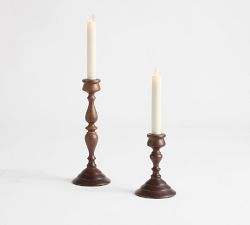 Chris Loves Julia Turned Walnut Candle Holder