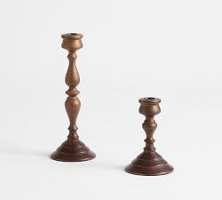 Chris Loves Julia Turned Walnut Candle Holder