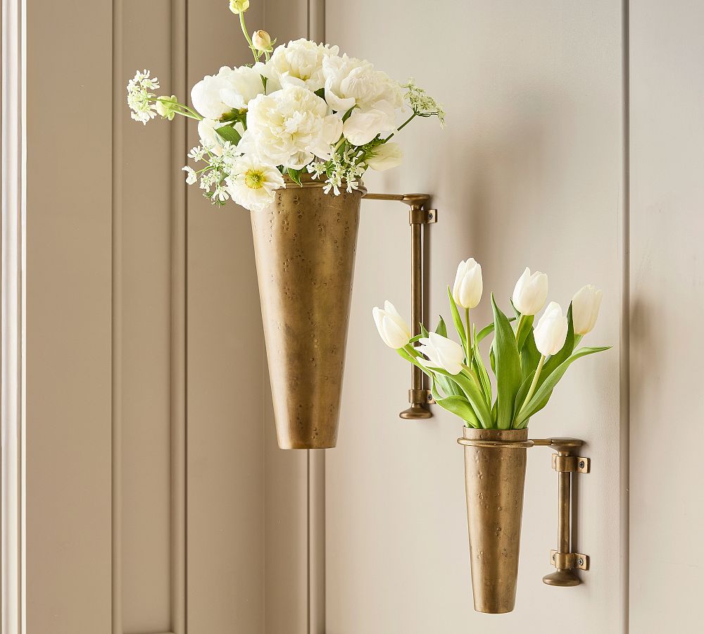 Chris Loves Julia Wall-Mounted Brass Vase, small