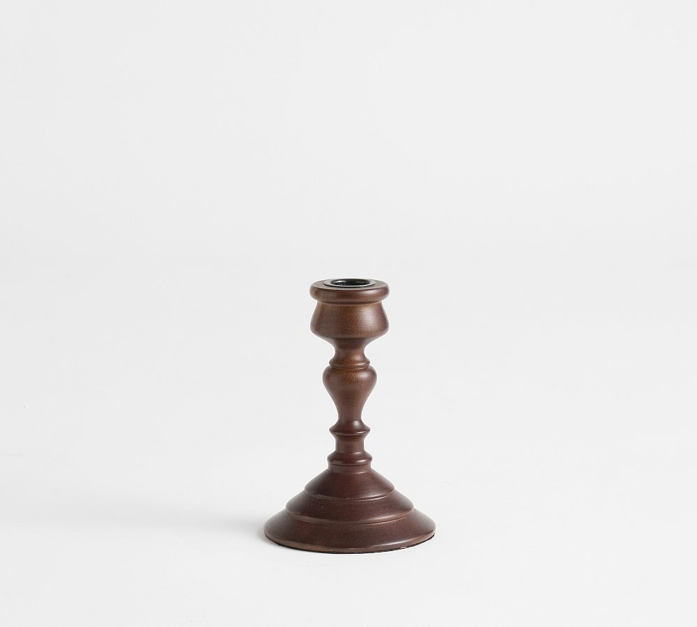 Chris Loves Julia Turned Walnut Candle Holder - Small