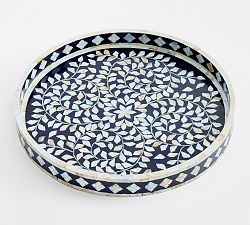 Open Box: Inlay Round Tray (18" Diam) - Blue