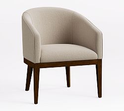 Open Box: Baldwin Upholstered Dining Chair - Performance Rustic Linen Parchment, Tahoe Brown