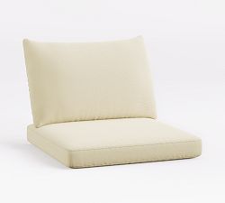 Cushion Cover Only: Lakewood Outdoor Sectional Armless Chair; High Performance Canvas, Natural