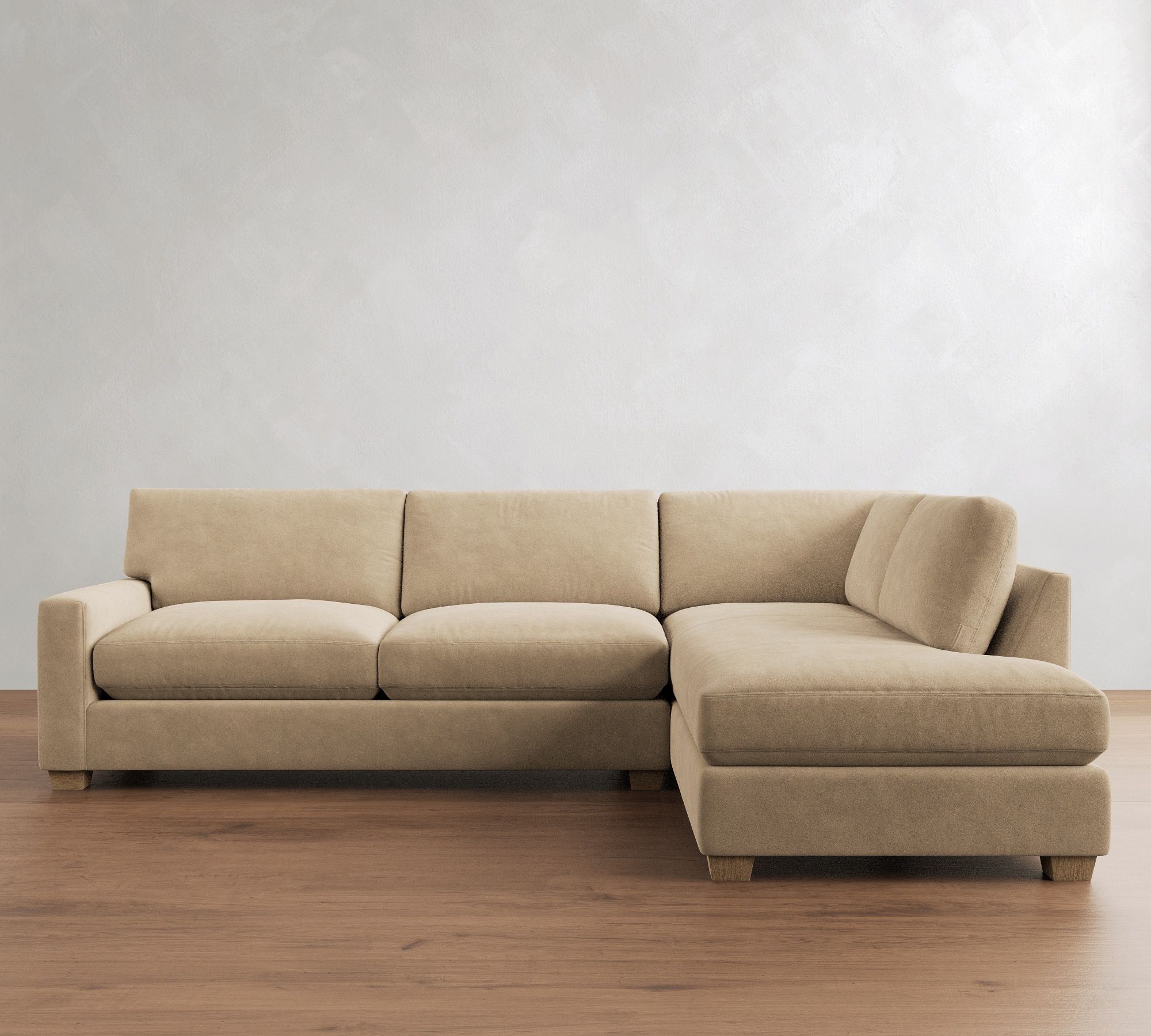 PB Comfort Modern Square Arm Leather Return Bumper Sectional (121") - thumbnail 9