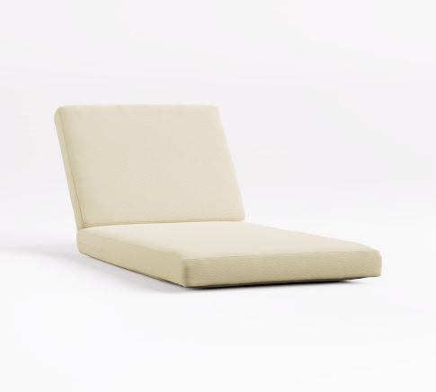 Cushion Cover Only: Huntington Single Outdoor Chaise, High Performance Canvas; Natural