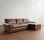Turner Roll Arm Leather Chaise Sectional (111"&ndash;133")