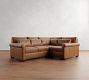 York Roll Arm Deep Seat Leather 3-Piece Sectional (102")