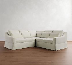 York Slope Arm Deep Seat Slipcovered 3-Piece L-Shaped Sectional (98")