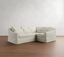 York Slope Arm Deep Seat Slipcovered 3-Piece Sectional (98")