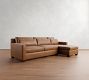York Square Arm Deep Seat Leather Chaise Sectional (87"&ndash;117")