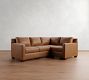 York Square Arm Leather 3-Piece Sectional (94")