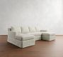 York Square Arm Slipcovered Double Chaise Sectional (107"&ndash;127")