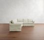 York Roll Arm Slipcovered 3-Piece L-Shaped Wedge Sleeper Sectional (119")