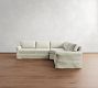 York Roll Arm Slipcovered 3-Piece L-Shaped Wedge Sleeper Sectional (119")
