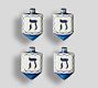 Hanukkah Figural Stoneware Appetizer Plates - Set of 4