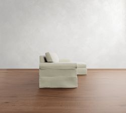 York Roll Arm Slipcovered Chaise Sectional (86"&ndash;116")