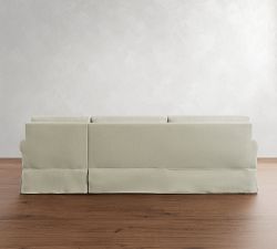 York Roll Arm Slipcovered Chaise Sectional (86"&ndash;116")