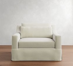York Slope Arm Deep Seat Slipcovered Chair and a Half