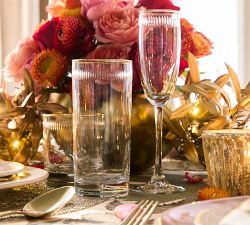 Etched Gold Rim Cocktail Glasses - Set of 4