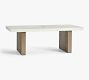 Pomona Concrete &amp; Acacia Rectangular Outdoor Dining Table (86")
