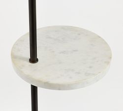 Sinclair Metal Arc Floor Lamp with Marble Tray (66")