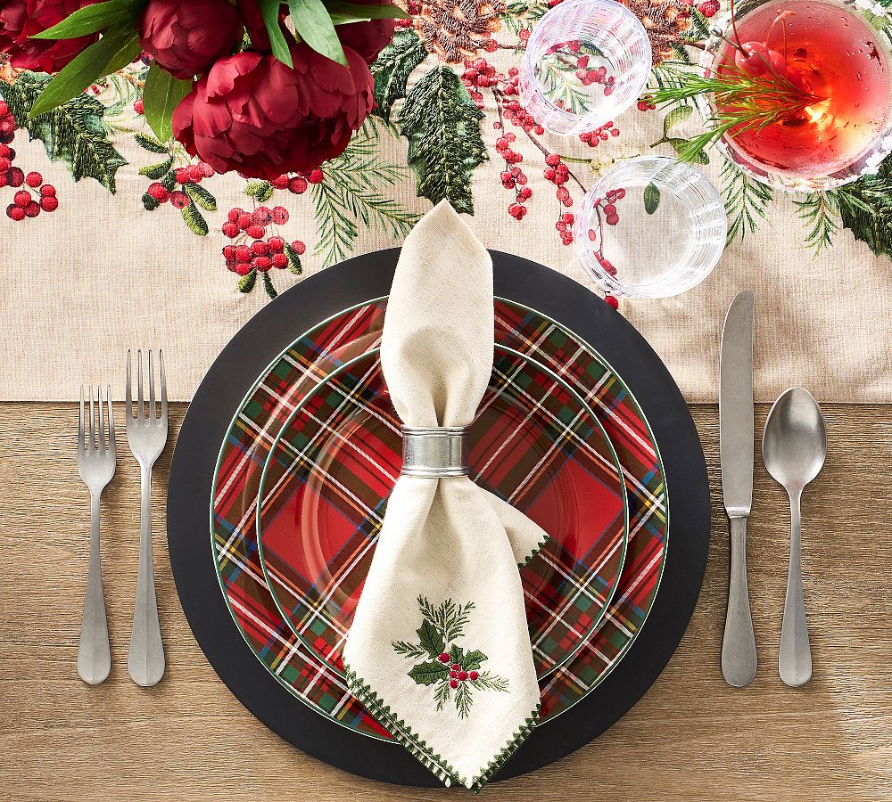 Stewart Plaid Stoneware Dinner Plates - Set of 4 by Pottery Barn