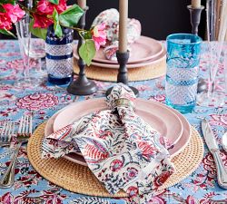 Shannon Block Print Cotton Tablecloth