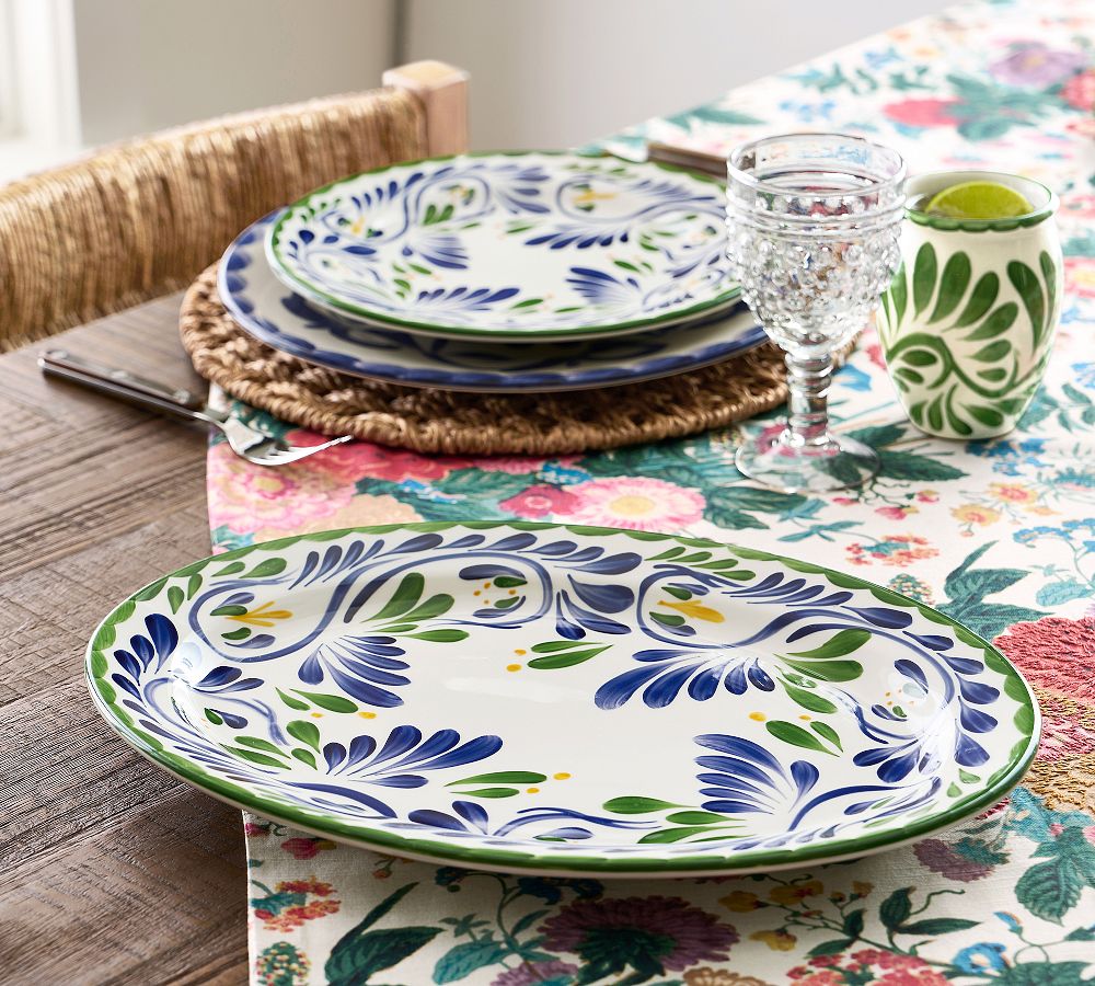 Puebla Porcelain Oval Serving Platter by Pottery Barn