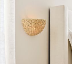 Bermuda Rattan Round Sconce (13")