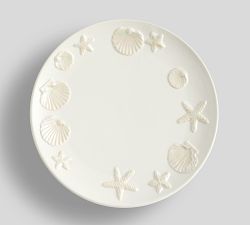 Coastal Embossed Stoneware Salad Plates - Set of 4